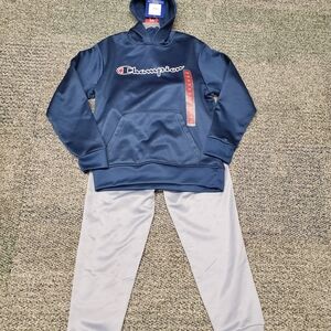 Champion Navy and Concrete Hoodie